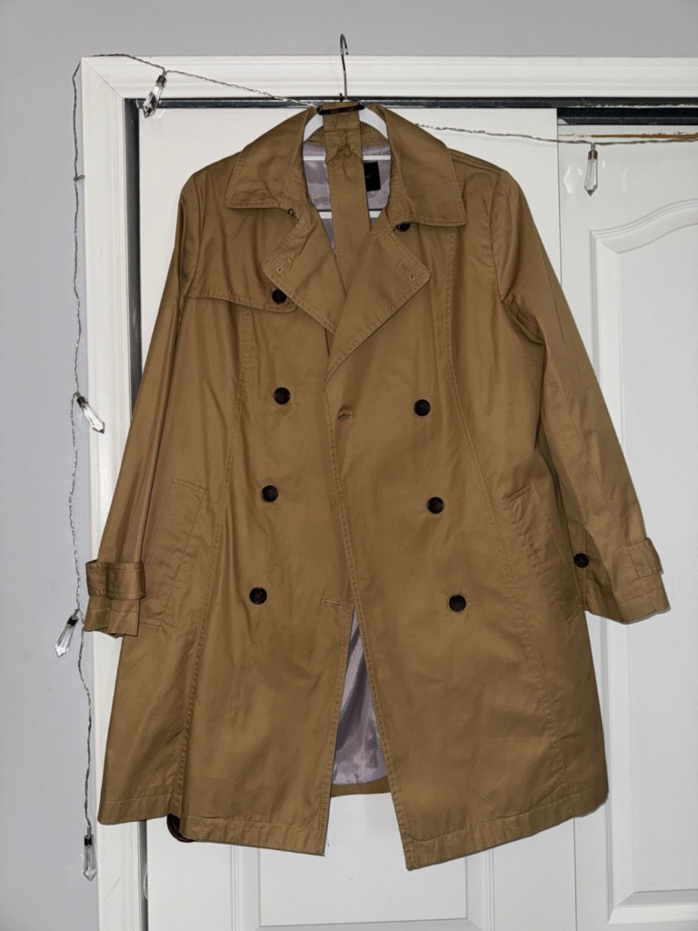 Banana Republic Women's Double-Breasted Tan Trench Coat